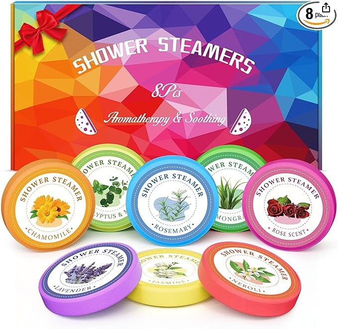 Linkax Shower Steamers Aromatherapy 8 Pcs, Christmas Gift for Women